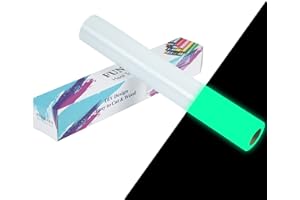 FUNKAKA Glow in The Dark Heat Transfer Vinyl Roll, 12" x 10ft Luminous Green Iron on Vinyl for All Cutter Machine, Glow in The Dark HTV Vinyl for T-Shirts Easy to Cut & Weed for Heat Vinyl DIY Design