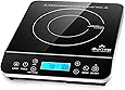 Duxtop Portable Induction Cooktop, Countertop Burner Induction Hot Plate with LCD Sensor Touch 1800 Watts, Silver 9600LS/BT-200DZ