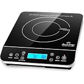 Duxtop Portable Induction Cooktop, Countertop Burner 1800W Silver 9600LS | Induction Hot Plate with LCD Sensor Touch BT-200DZ