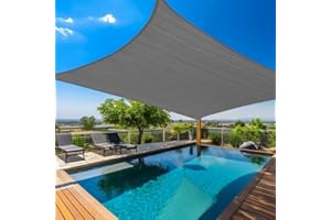 Amagenix Shade Sail - Custom Size Dark Grey Shade Sail Canopy, Curved Outdoor Patio Awning 12'X16', Breathable Fabric with 95% UV Block for Garden Backyard