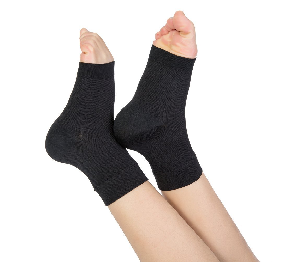 TOFLY® Plantar Fasciitis Socks for Women Men, Truly 20-30mmHg Compression Socks for Arch & Ankle Support, Foot Care Compression Sleeves for Injury Recovery, Eases Swelling, Pain Relief, 1 Pair Black M