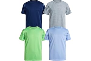 Pro Athlete Boys' Athletic T-Shirt - 4 Pack Lightweight Quick Dry Performance Short Sleeve Active Tees for Boys (Sizes: 8-20)