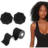 Boob Tape Boobtape, 3" Extra Wide Bob Tape for Large Breasts, XL Breast Lift Tape w 2pcs Reusable Nipplecover Adhesive Bra