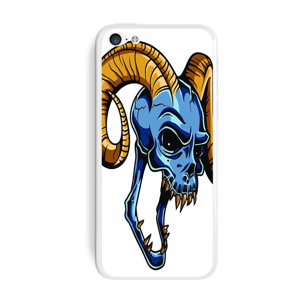 Diseño de calavera con cuernos – Vinilo calcomanía funda para el iPhone de Apple 5 C