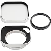 Haoge Lens Hood Metal Squaret for Fujifilm Fujinon XF27mmF2.8 R WR Lense Hood Silver