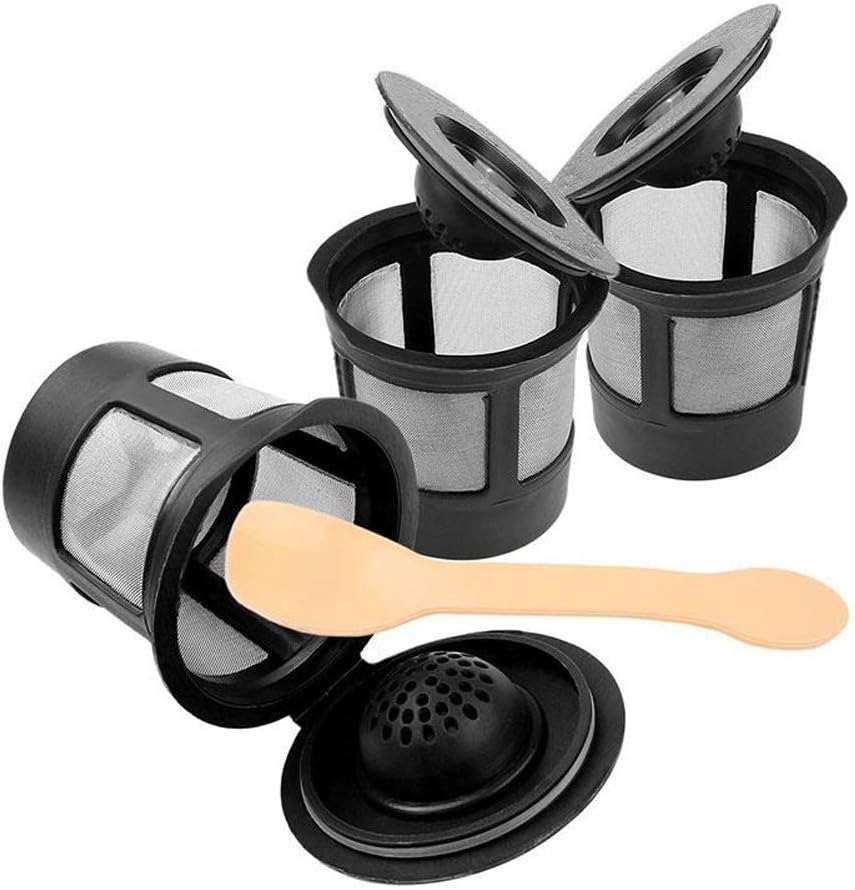 Boxtree 3 Pack Permanent Reusable Coffee Pod Filter with Stainless Mesh Compatible with Keurig Brewers
