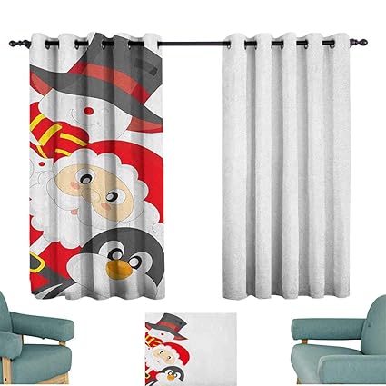 Amazon Com Christmas Kitchen Curtains Friendly Happy Santa Claus