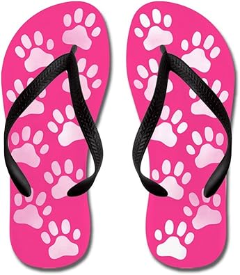 paw print flip flops