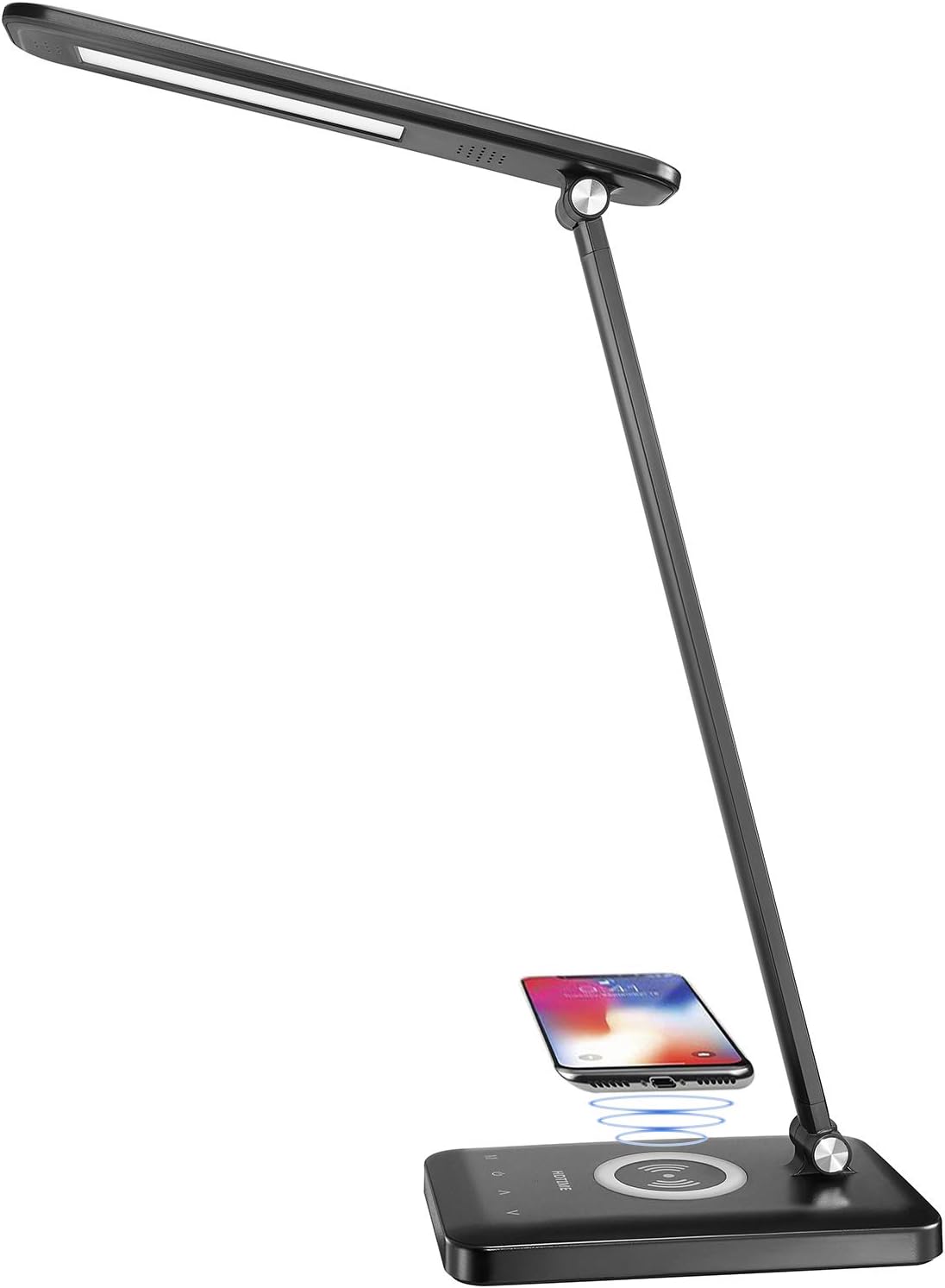 HDTIME Desk Lamp Black with Wireless Charger USB Charging Port 3 Lighting Modes with 5 Brightness Levels Touch Control Eye Care Desk Light for Home Office: Home Improvement