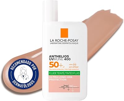 , Anthelios UVmune 400, Fluide Invisible Visage Très Haute Protection Teinté, SPF50+, Avec Parfum, Texture Fluide, Convient aux Peaux Sensibles, 50 ml