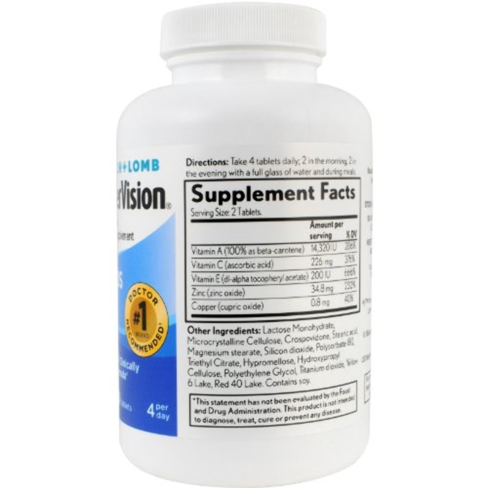 PreserVision AREDS Eye Vitamin & Mineral Supplement, Tablets, 240 Count (Pack of 1), Packaging May Vary