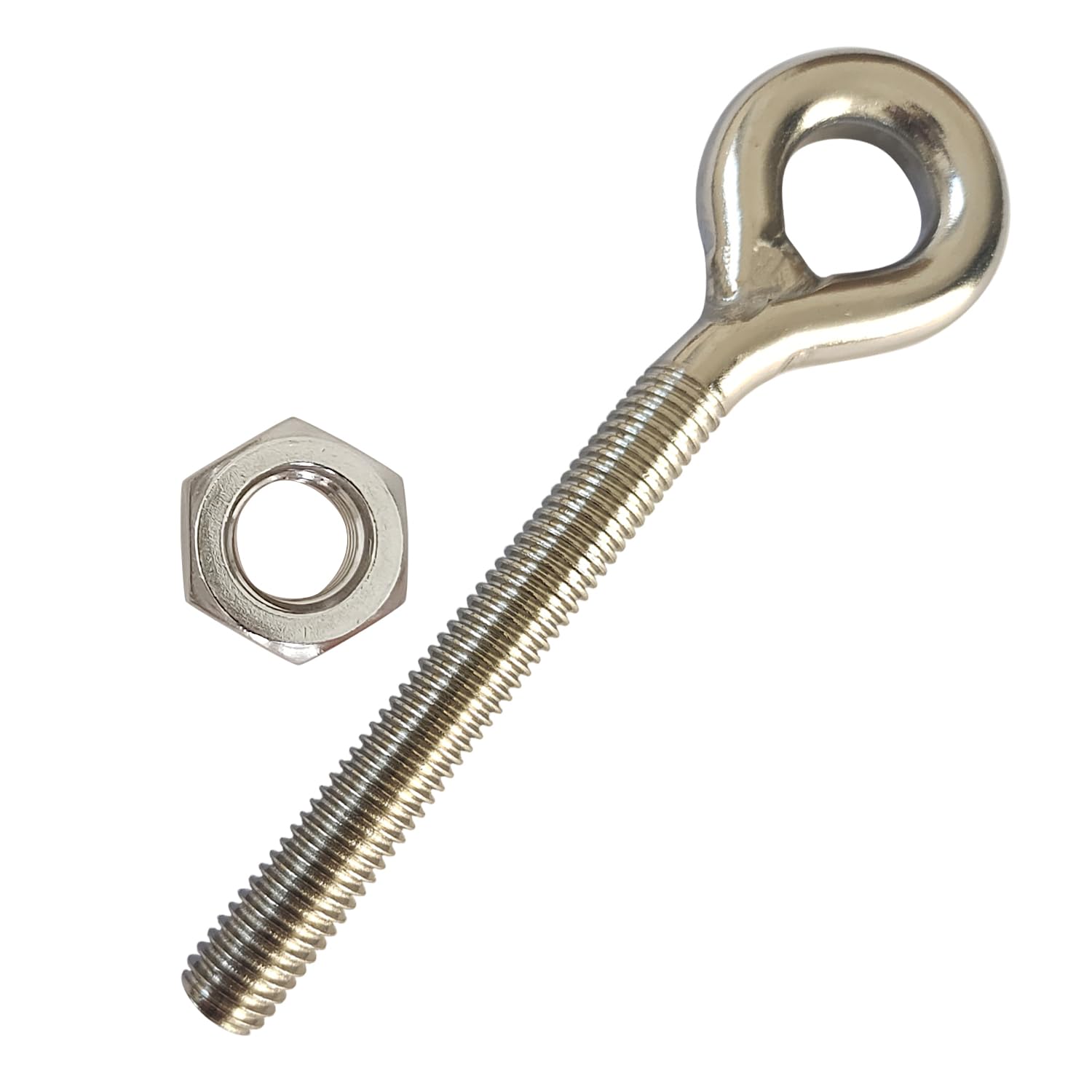 KShun 2 Sets Heavy Duty Eye Bolt M12 Long Shank 140mm Stainless Steel Nuts Included Rust Resistant Sturdy Ring Bolt for Garden Hanging Projects