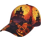 Halloween Pumpkin Baseball Cap Horror Bats Snapback Baseball Hat Breathable Trucker Sport Hats for Women Men