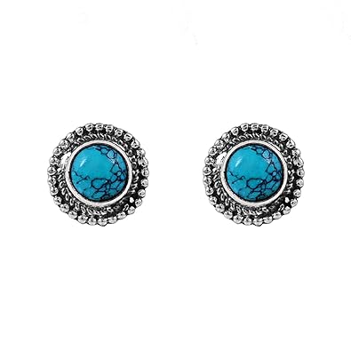 Buy Silvertree925 Turquoise Gemstone Stud Earrings Pure Sterling