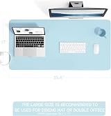 YSAGi Non-Slip Desk Pad Waterproof PVC Leather 90x43 cm Light Blue view 7