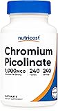 Nutricost Chromium 1000mcg, 240 Tablets - Gluten