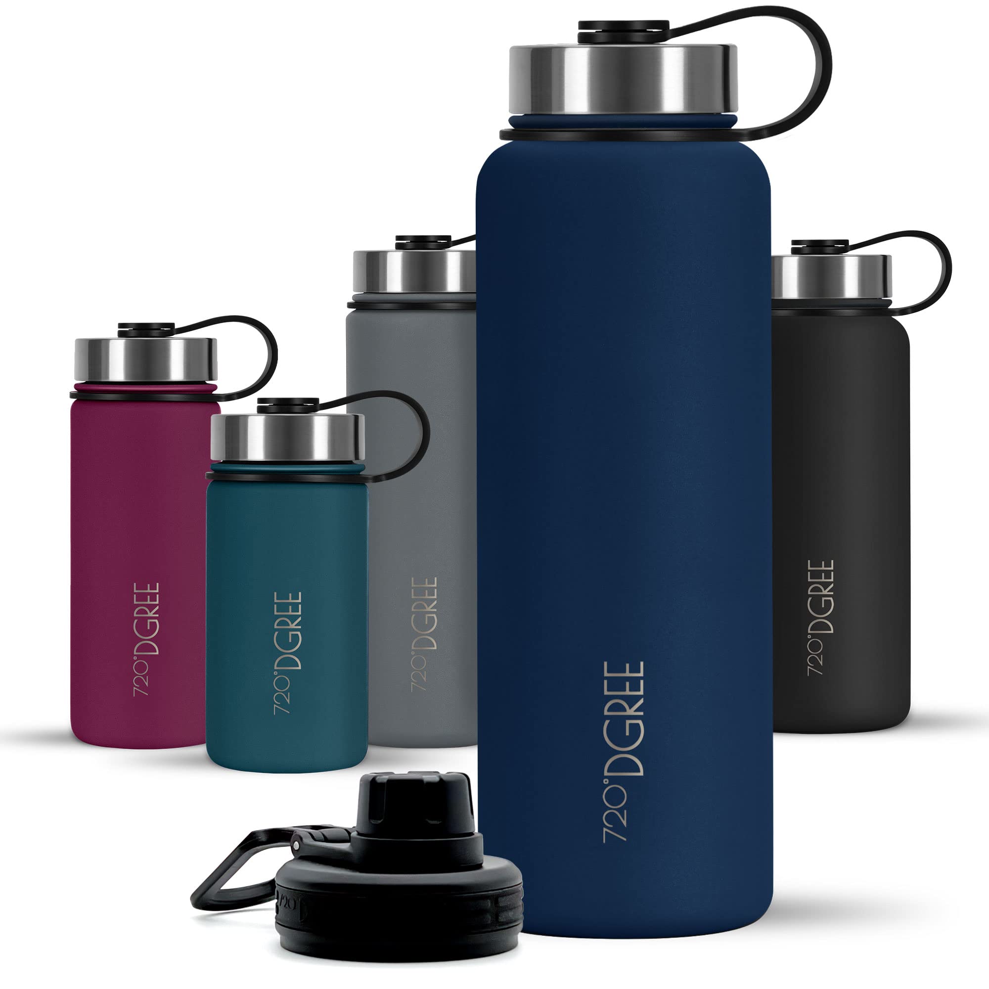 720°DGREE Vaccum Insulated Water Bottle “noLimit“ - 530ml - Leakproof, BPA-Free, Thermo Stainless Steel Flask - for Carbonated Drinks, Kids, Children, Sports, Gym, School, Travel, Outdoor +Sports-Cap — image 1