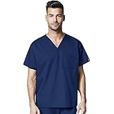 WonderWORK Unisex V-Neck Scrub Top Navy