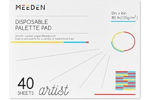 MEEDEN Artist Palette Paper Pad: 12''x16'', 40 Sheets (80lb/120gsm) Paint Palette Paper - Disposable Color Mixing Paper for A
