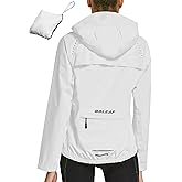 baleaf Women's Rain Jackets Waterproof Windbreaker Packable Running Lightweight Cycling Jacket Reflective Hooded