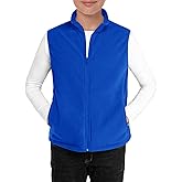 Haloumoning Boys Fleece Full Zip Vest Kids Polar Lightweight Sleeveless Jacket Fall Warm Outwear 5-14 Years
