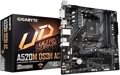 Gigabyte A520M DS3H AC Motherboard for Ryzen 5000 Series, DDR5 OC