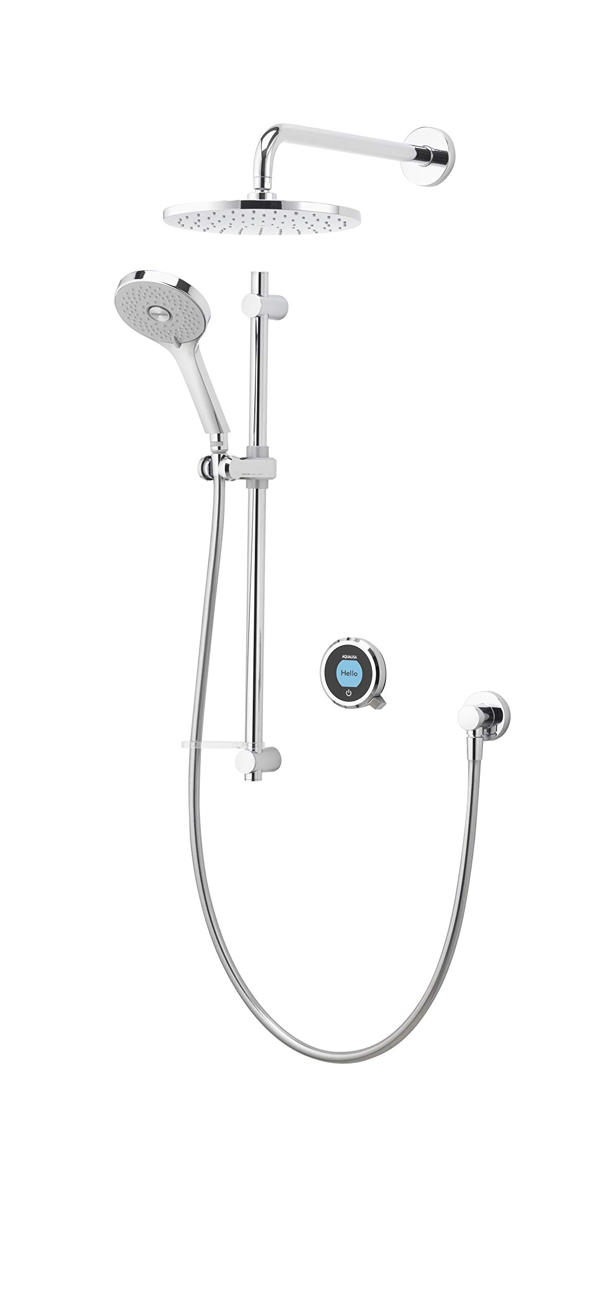 Aqualisa Optic Q smart shower (concealed) with adjustable handset and fixed wall head - with integral pump for gravity fed systems