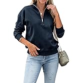 Dressmine Womens Quarter Zip Pullover Casual Long Sleeve Shirts Half Zip Sweatshirt 2025 Trendy Winter Clothes