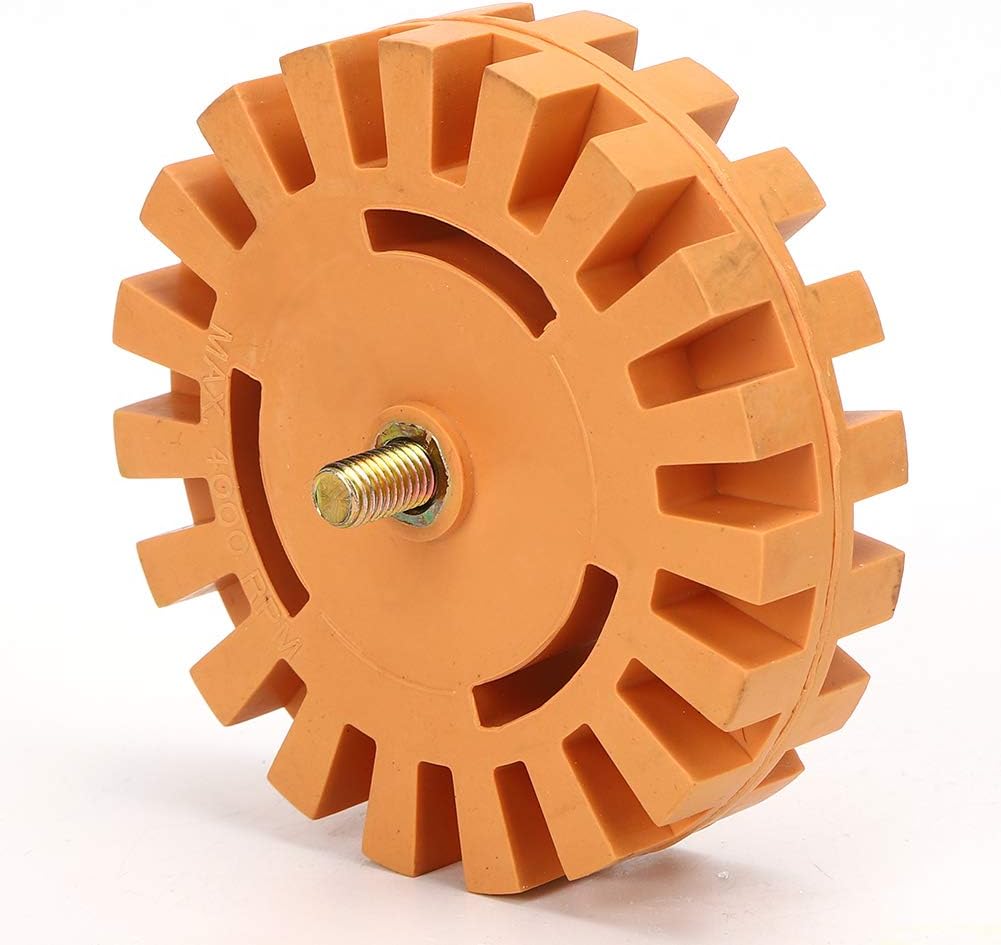 Car Sticker Remover Rubber Eraser Wheel for Decal Pinstripe and Adhesive Removal, Black - Image 3