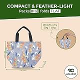 ECO CHIC Eco Chic Lightweight Foldable Insulated Lunch Bag Flowers Grey view 3