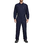 ABHOH Men's Long Sleeve Work Coveralls, Durable Poly-Cotton Twill Jumpsuit with Multi-Pockets & Two-Way Zipper