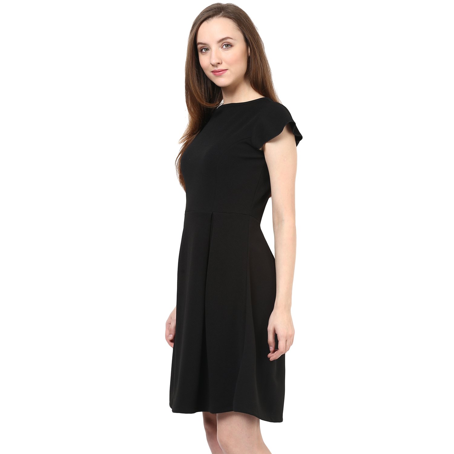 rare black fit & flare dress (ep1053a)