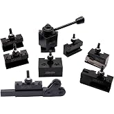 BestParts 9Pcs OXA 250-000 Wedge Type Quick Change Tool Post Set | Steel Material, 250-000 Set Plus 2 extra 250-001 Lathe Holders For Mini Lathe Swing 6"-9", with 1pc Two Wheel Knurling Tool