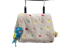 LeerKing Bird Bed, Parakeet Nest House for Cage, Parrot Hanging Hammock Bird Hut Plush House Snuggle Tent for Conure, Lovebird, Cockatiels, Cockatoo, Quaker