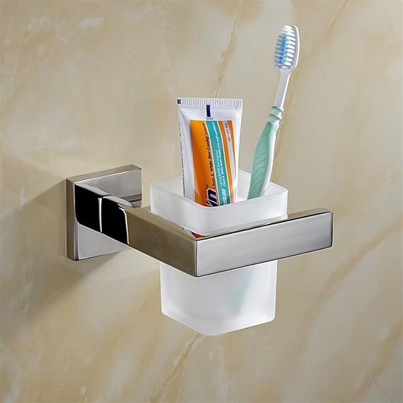 Weare Home zur Wandmontage SUS304 Edelstahl Badezimmer Bad-Serie Glasbecher und Becherhalter