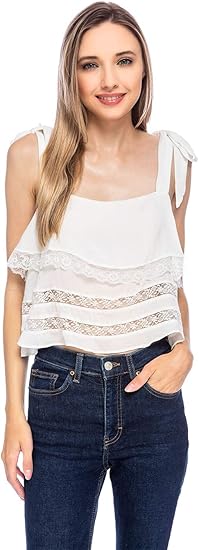 womens white flowy top
