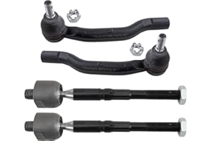 TRQ Front Inner and Outer Tie Rod Set 4 Piece Compatible with 2012-2017 Toyota Camry 13-18 Avalon