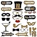 Veewon 2018 New Years Eve Party Photo Booth Props 26pcs DIY Kit Photobooth Prop Card Masks Mustache Hat Red Lips Glasses Decoration