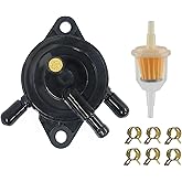 VRWEARE Fuel Pump with Filter and Clamp Fit for Kohler 17HP-25HP Cub Cadet Briggs and Stratton mikuni John Deere Kawasaki Yamaha Golf Cart Lawn Mower Small engine 808492 808656