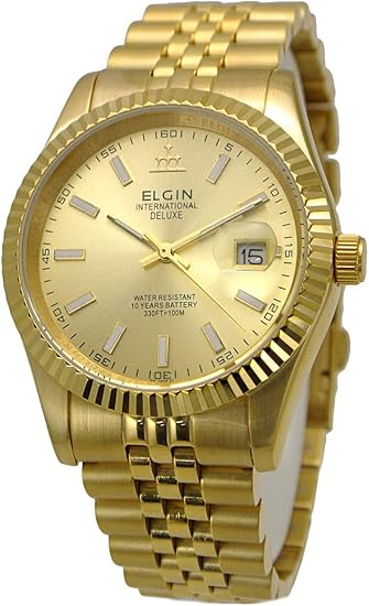 Amazon 国内正規品 Elgin エルジン 腕時計 メンズ ゴールドベルト ゴールド文字盤fk1422g G メンズ腕時計 腕時計 通販