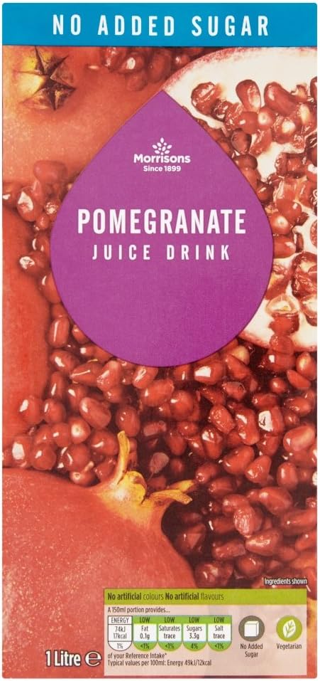 Morrisons No Added Sugar Pomegranate Juice Drink, 1L: Amazon.co.uk: Grocery