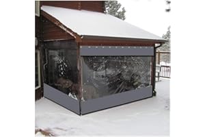 Outdoor Vinyl Curtain Tarp, Gazebos Balcony Curtains PVC Transparent Waterproof with Eyelet, Customizable,2x3.3m/6.5x10.8ft