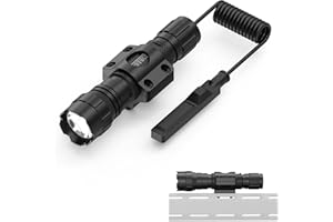 Feyachi FL22 Tactical Flashlight 1200 Lumens LED Light M Lock Rail Mount Ar Flashlight with Pressure Switch