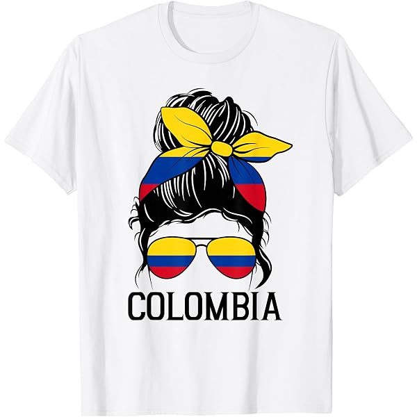 T-shirt con asta bandiera firma Colombia T-shirt con design bandiera