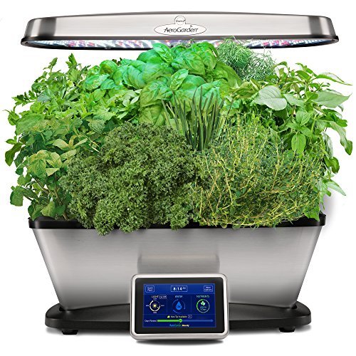 AeroGarden 903120-1200 Classic 9 Elite-Stainless Steel Garden