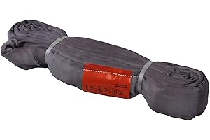 ATERET Powerlift Grey Polyester Endless Round Sling - 10,600 lb. Vertical Capacity, 6 Feet Length, 21,200 lbs Basket - Heavy 