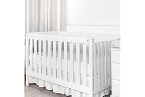 GENERIC 4Pcs Crib Rail Covers for Teething,Crib Guard Rail Cover for Chewing,Biting Guard,Rail Edge Protector Strip,Suits for Most Standard Bed-White