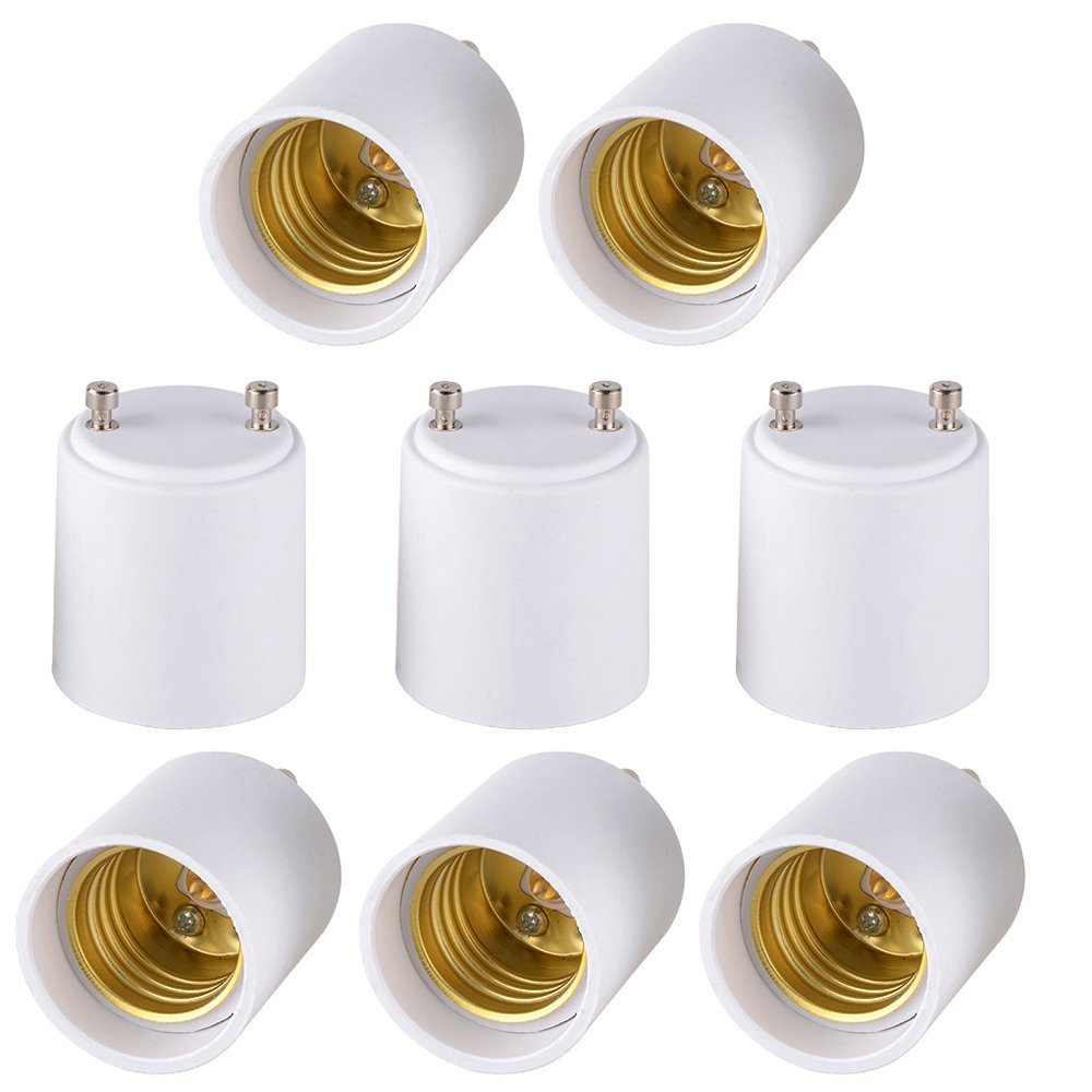 Photo 1 of Onite GU24 to E26 E27 Adapter Converter - Converts Pin Type Base Light Fixture to Standard Screw-in Socket for LED Incandescent Halogen Bulbs (8)