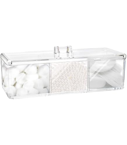 Lot De 2 Supports En Acrylique Pour Tampons De Coton - Range Boules De Coton Et Coton-Tiges