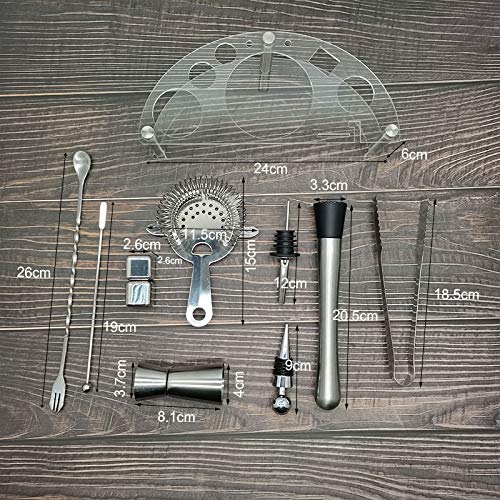 CJTMY 1-12 Stück Cocktail Shaker Set Barkeeper Kit mit Stand Drink Rezept, Professionelle Edelstahl Getränk Shaker Home… – Bild 8